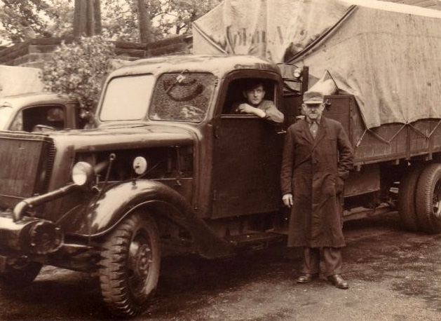 Paul Schulz, his son Heinz Schulz and a wood gas powered truck